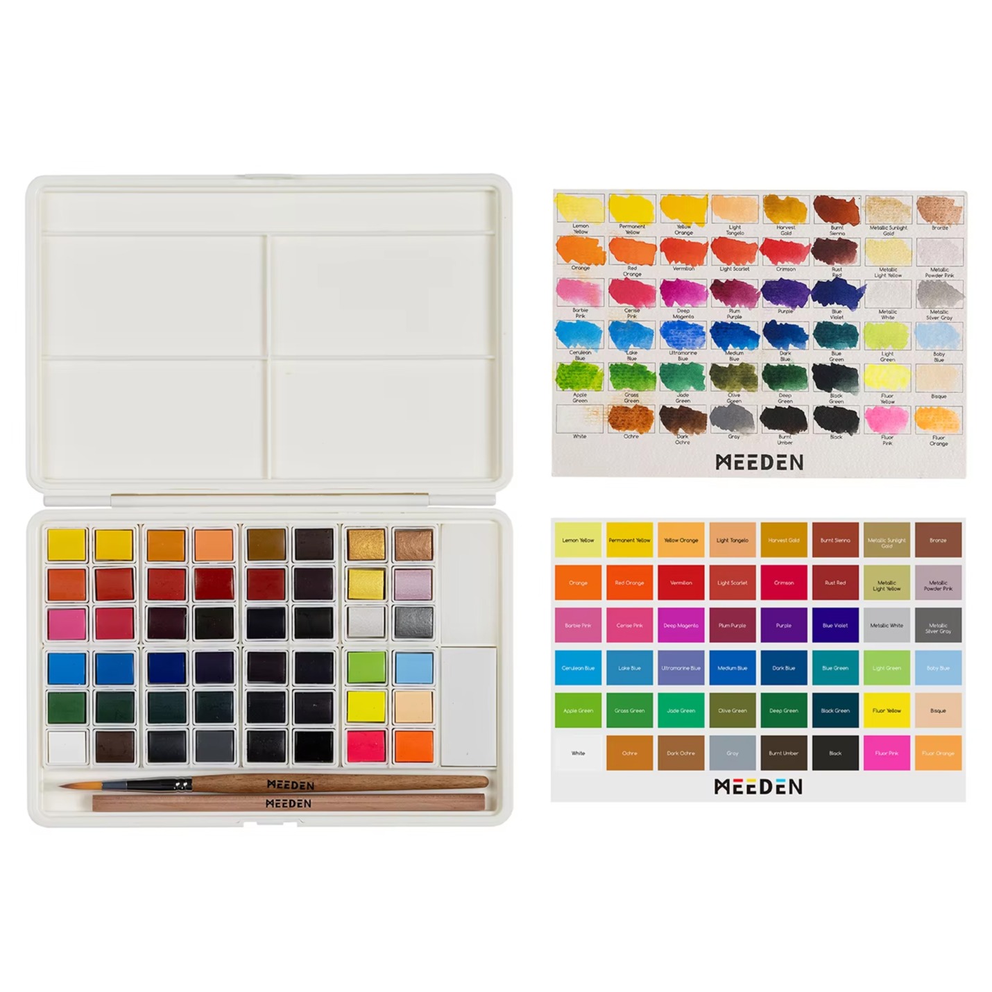 시나아트 전문가용 수채화 고체물감 + 브러쉬 세트, 2.8ml, 48색 31,000원