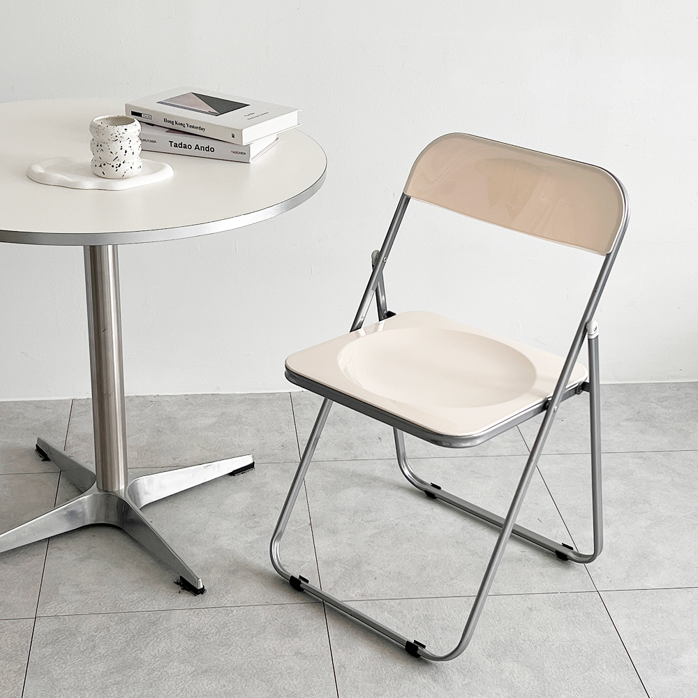 오브민 접이식 인테리어 의자, 크림화이트, 1개 19,890원