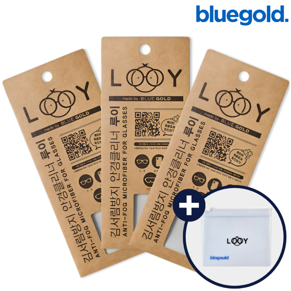 블루골드 루이 LOOY 극세사 김서림방지 안경닦이 안경클리너 렌즈닦이 회색 , 3세트 18,000원