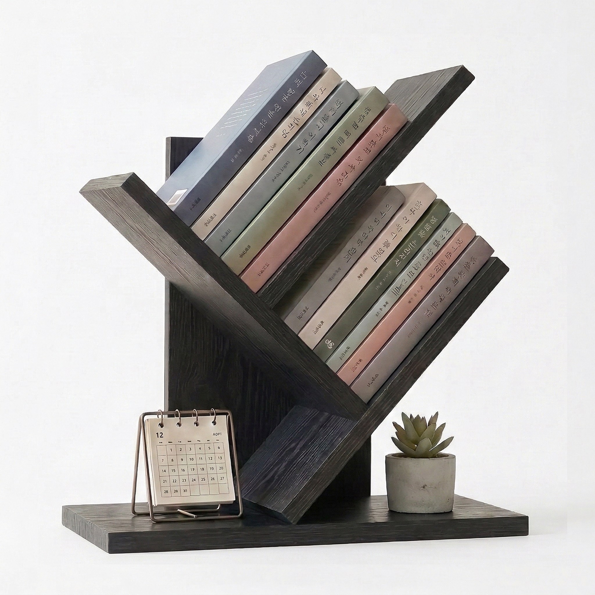 미니책장 나무모양 책장 다용도 책장 책상책꽃이 북선반 Y형, 3단, 블랙 21,290원