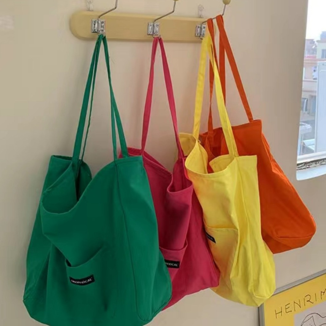 신상 데일리 비비드 에코백 토트백 수납력 좋은 파우치 칼라 캔버스 숄더 대용량 가방 14,900원