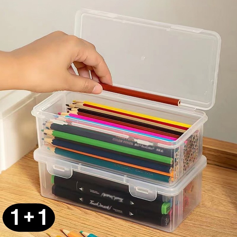 시그무드 투명 문구 학용품 수납박스 필통 펜 케이스 정리함 2P, 2개, 반투명 9,900원