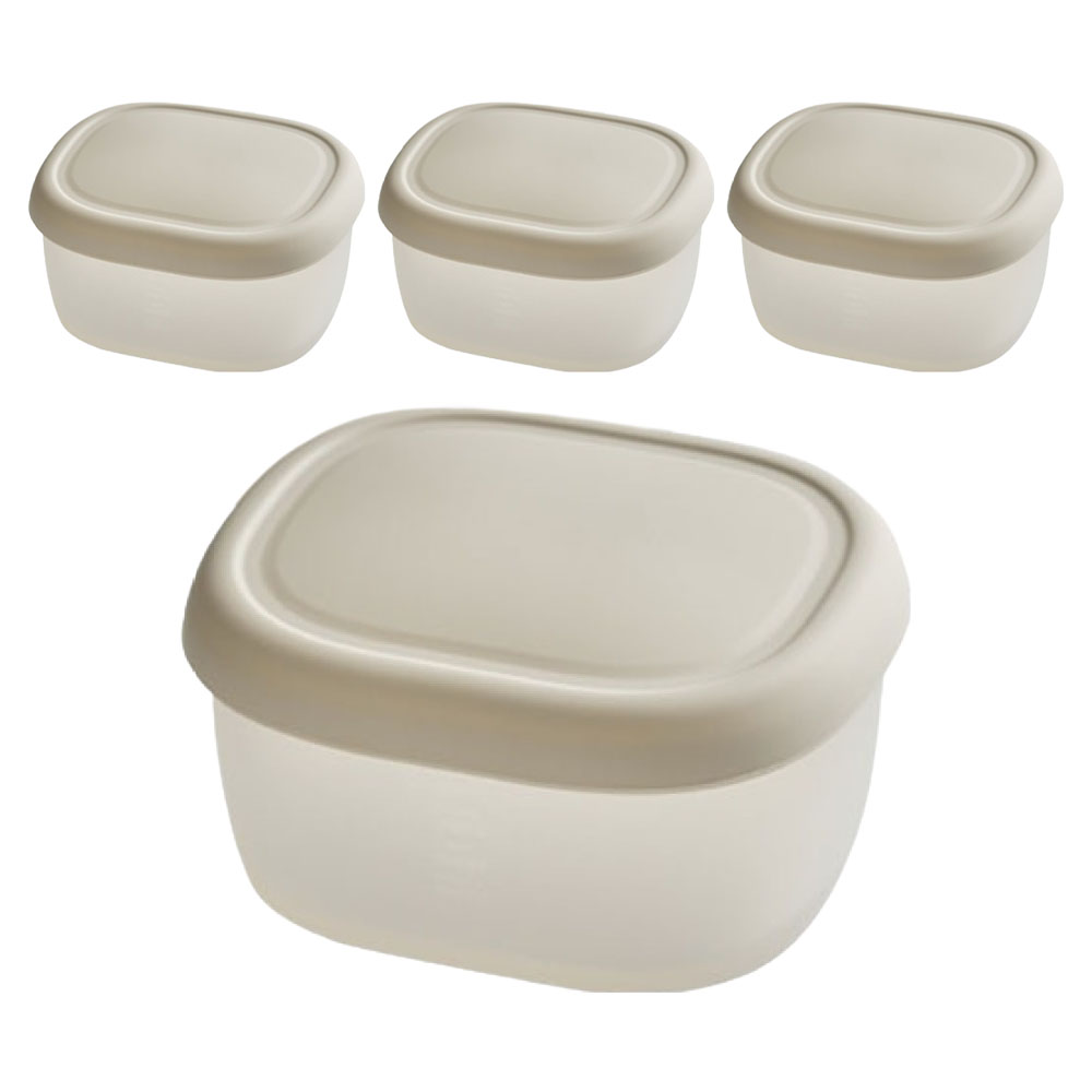 실리팟 실리콘 밀폐용기 크림 중 120 x 100 x 59 mm, 4개, 330ml 43,800원