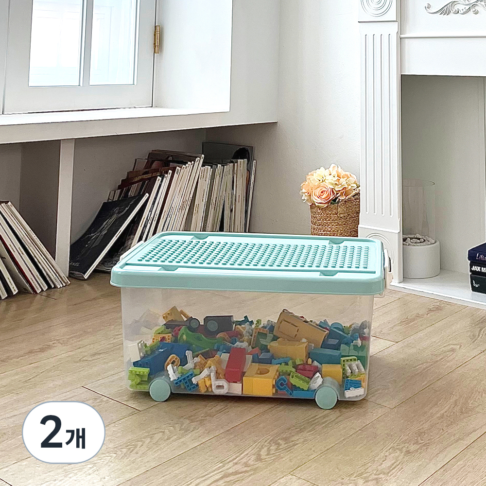 플라팜 블록 리빙박스 듀플로 호환, 투명, 35L, 2개 37,900원