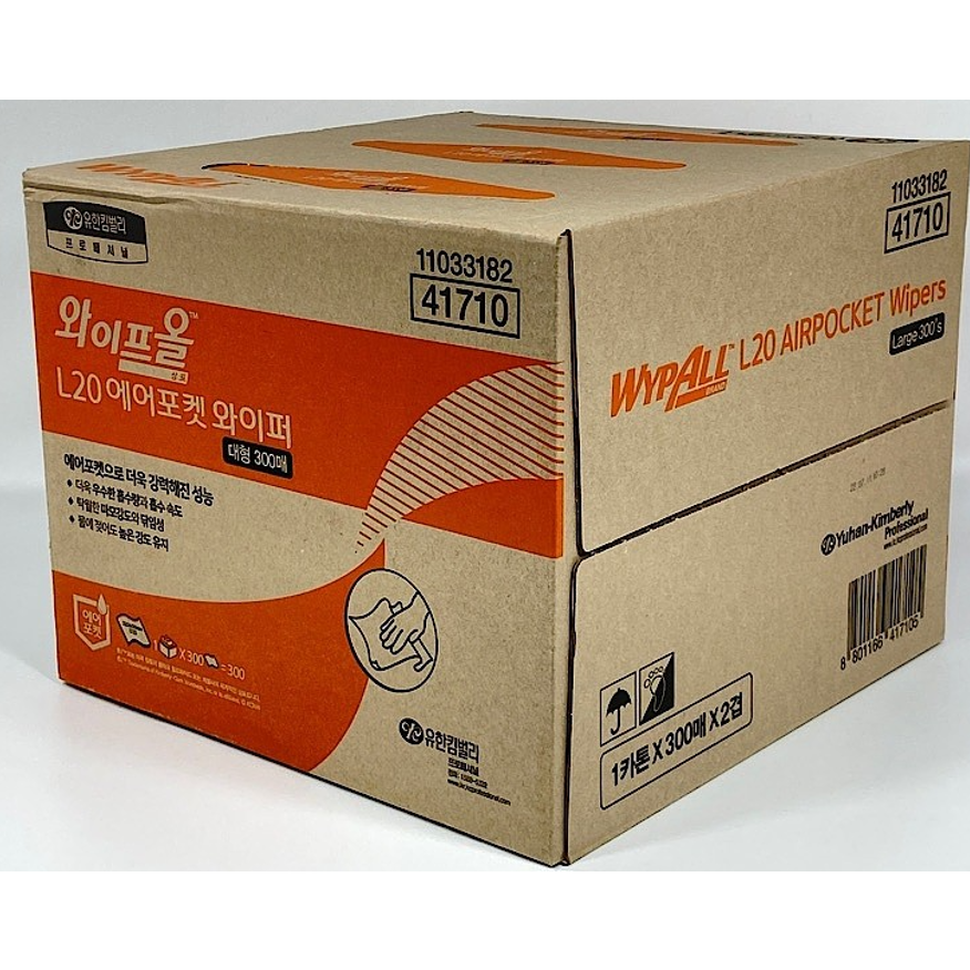 [유한킴벌리] 와이퍼올 L20와이퍼대형 41710 (=YK-41027) 360x430mm(300매/1카톤), 1개 32,000원