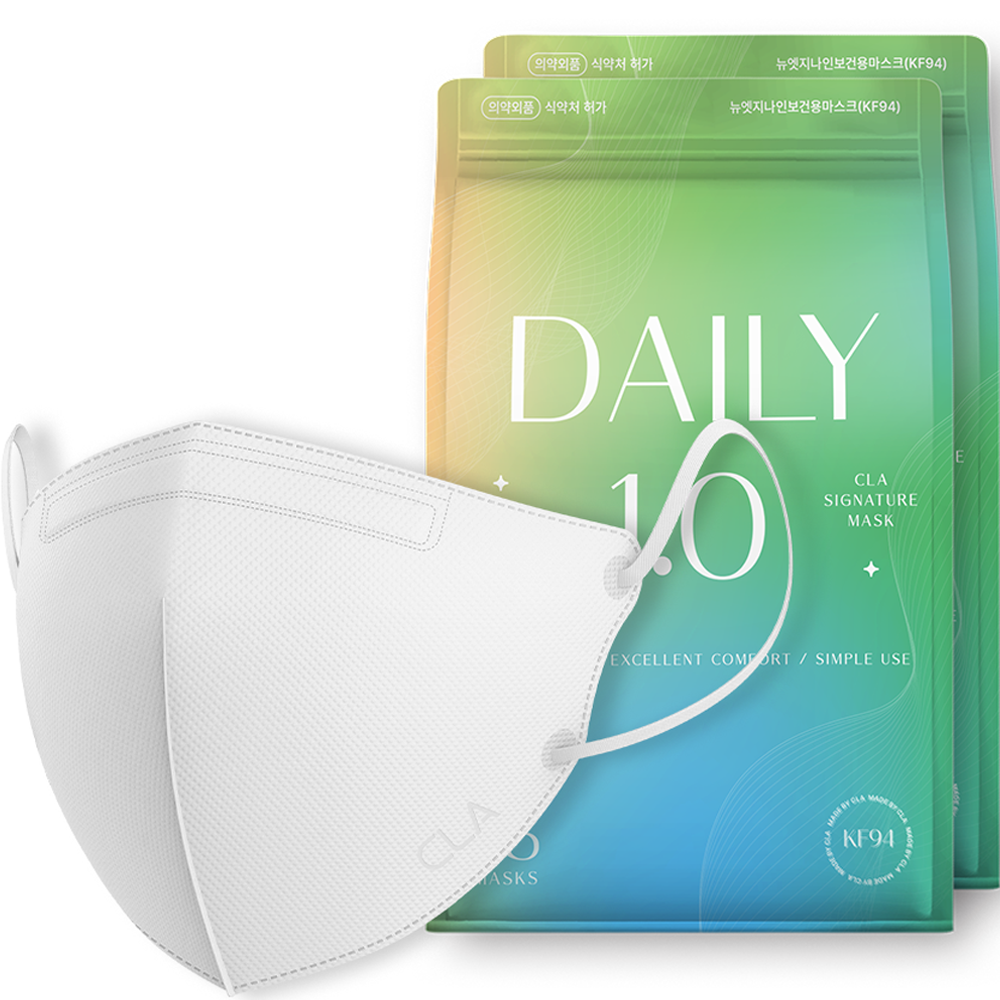 CLA 데일리 보건용 마스크 대형 KF94, 25개입, 2개, 화이트, 현재가 10,800원
