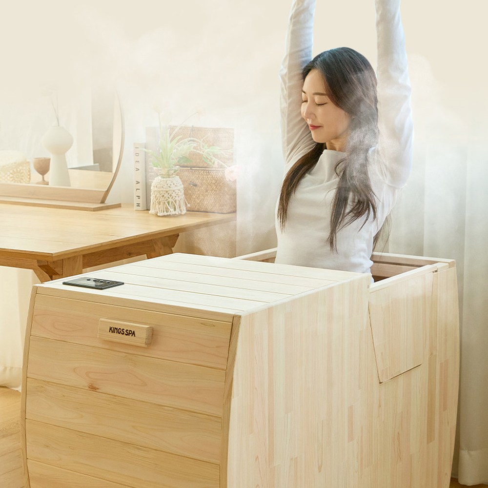 [킹스스파] 핀란드 사우나 프리미엄 편백 스팀 반신욕기 NEW 건식 습식 원적외선 1인 837,000원