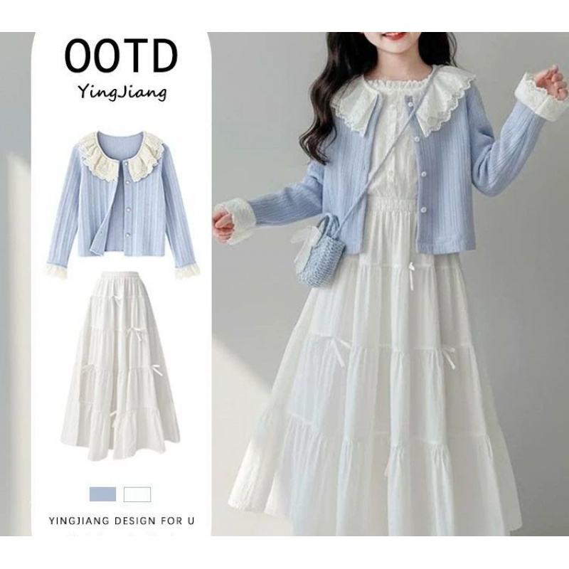 해피유통 여아 가을겨울 니트 아우터와 롱스커트 귀여운 레이스 디자인디자인14세 이상 32,220원