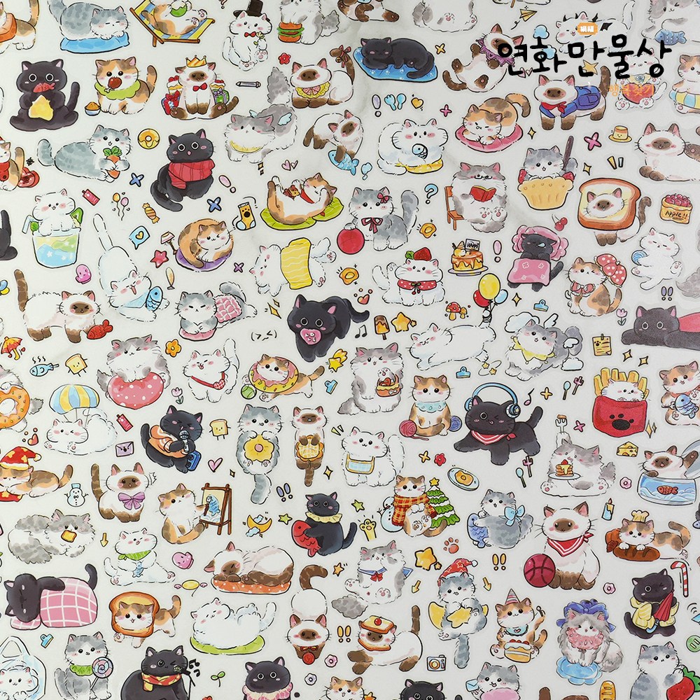 연화만물상 귀여운 고양이 다꾸 스티커 6종 24장 1세트, 1세트, 6종 세트 8,200원