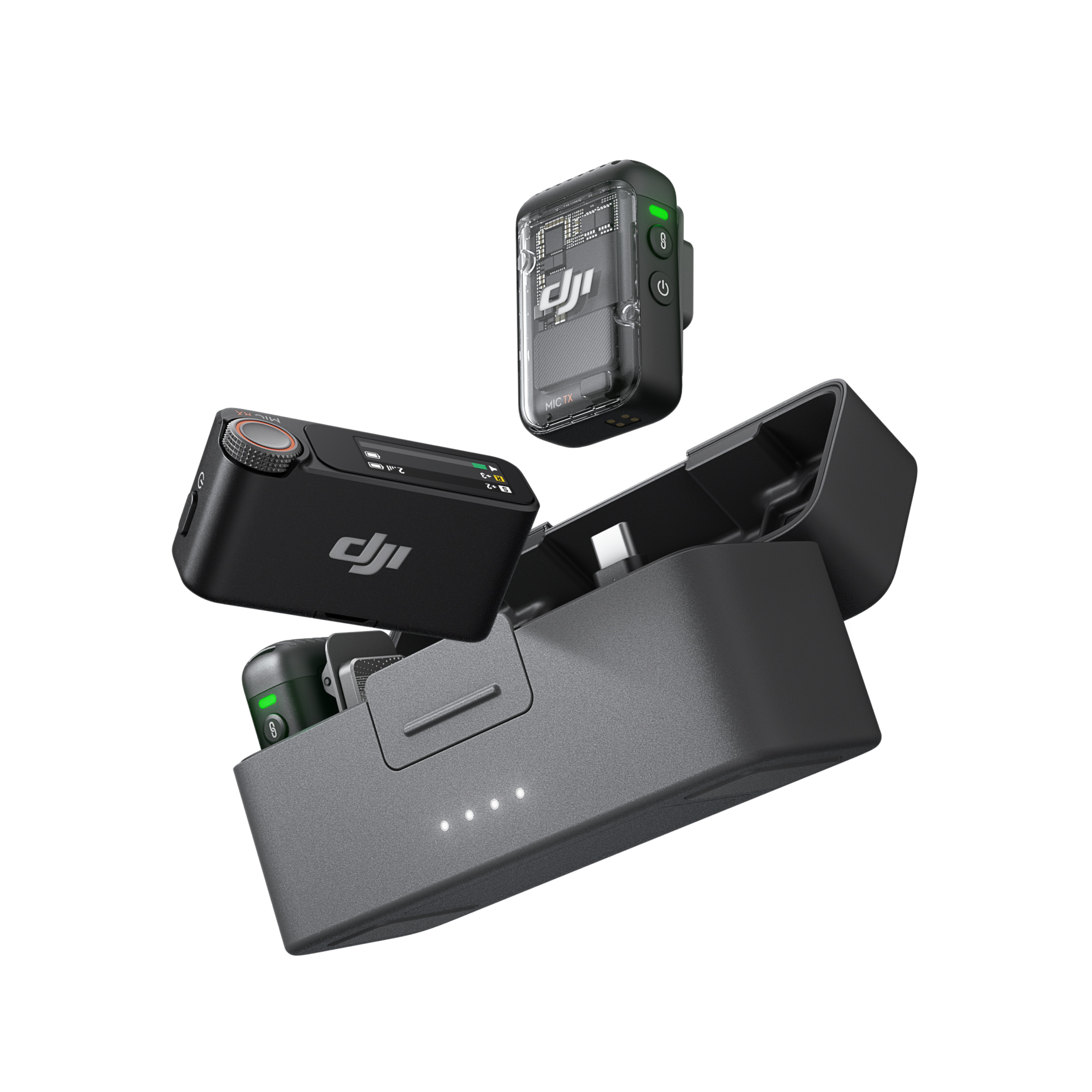 DJI 무선 Mic 2 송신기 2 TX + 1 RX + 충전 케이스 세트, DMR02(수신기), DMT02(송신기), DMC02(케이스), 혼합색상 333,000원