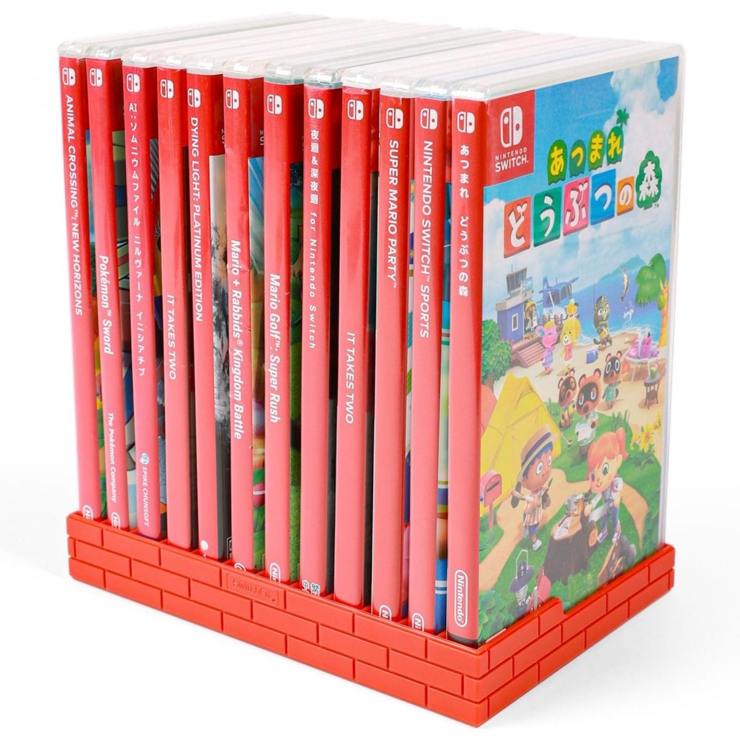 이이네 게임 카드 케이스 수납 스탠드 클래식 브릭 설계 닌텐도 스위치 타이틀 보관함 12장 카드 수납 거치대 닌테도 스위치 호환, L988, 1개, 빈티지 레드 8,300원