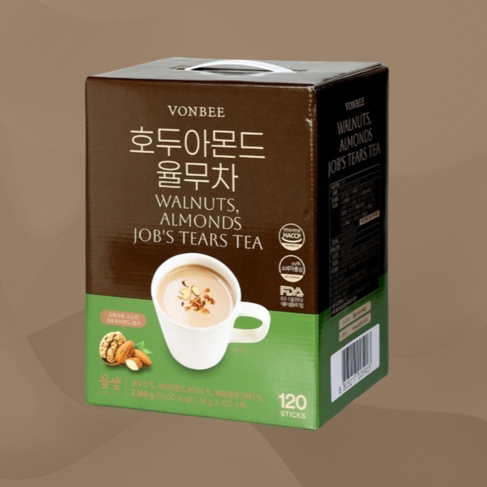 율무차 호두아몬드 18g 120개입 따뜻한차 겨울 건강간식 견과류 운동후 식사대용, 100개, 120개입, 18g 38,700원