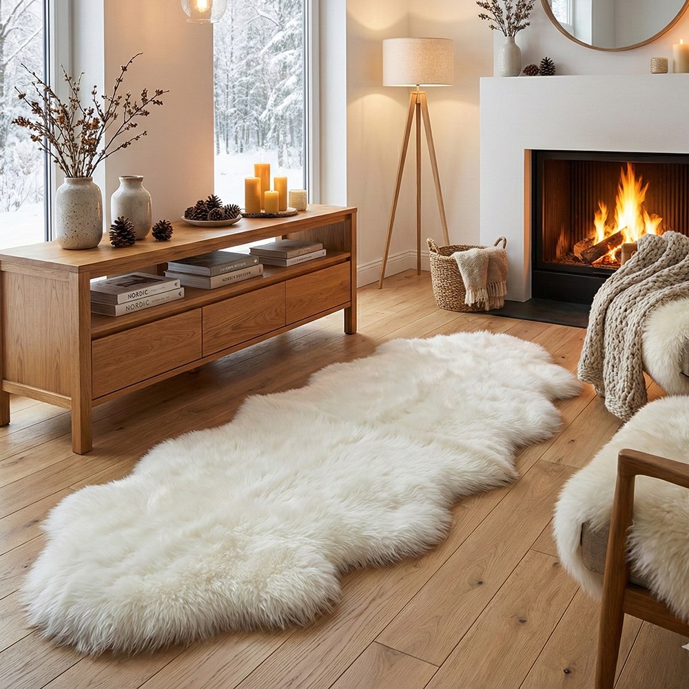 쁘띠끄 양모러그 천연 양털 카페트 (양모러그+빗 구성) 105,000원