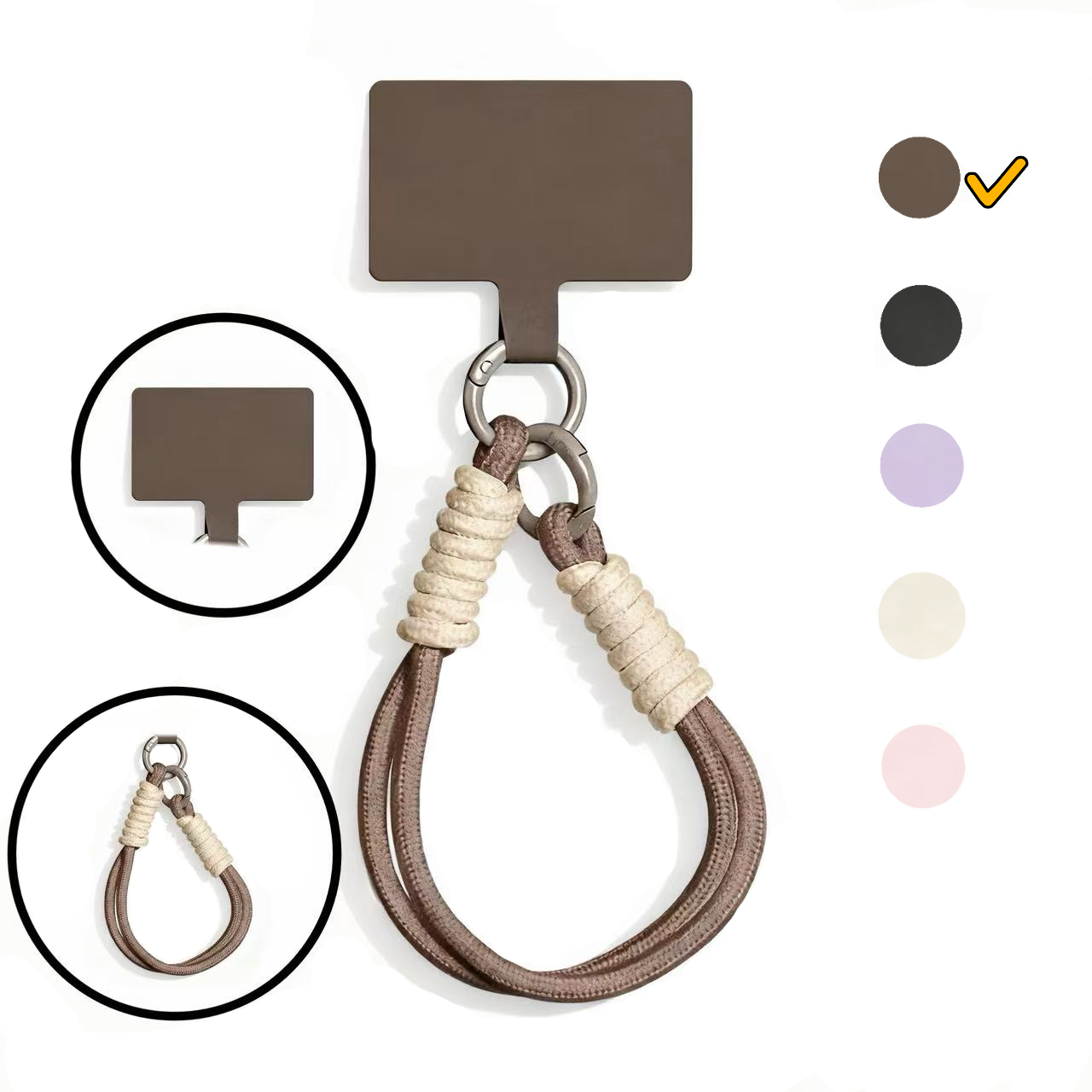 핸드폰 손목 스트랩 도난 방지 여행용 휴대폰 손목끈, 1개, 브라운 5,900원