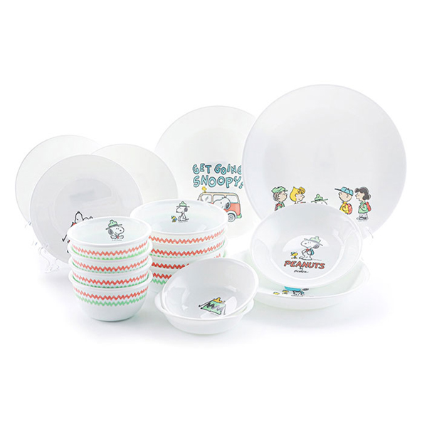 코렐 스누피캠핑 한국형 4인 식기세트 17p 175,320원