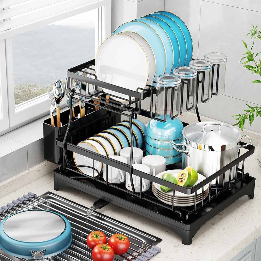 휘케이 자동 물빠짐 대용량 2단 식기 건조대 33,900원