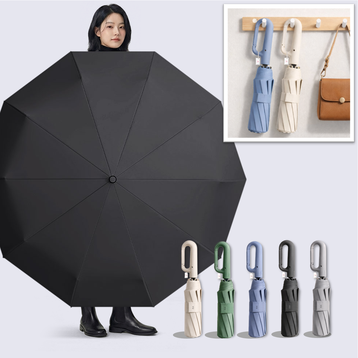 일상HO감 4세대 초대형 장우산 보다 큰 3단우산 여행 등산 카라비너 골프우산 24,310원