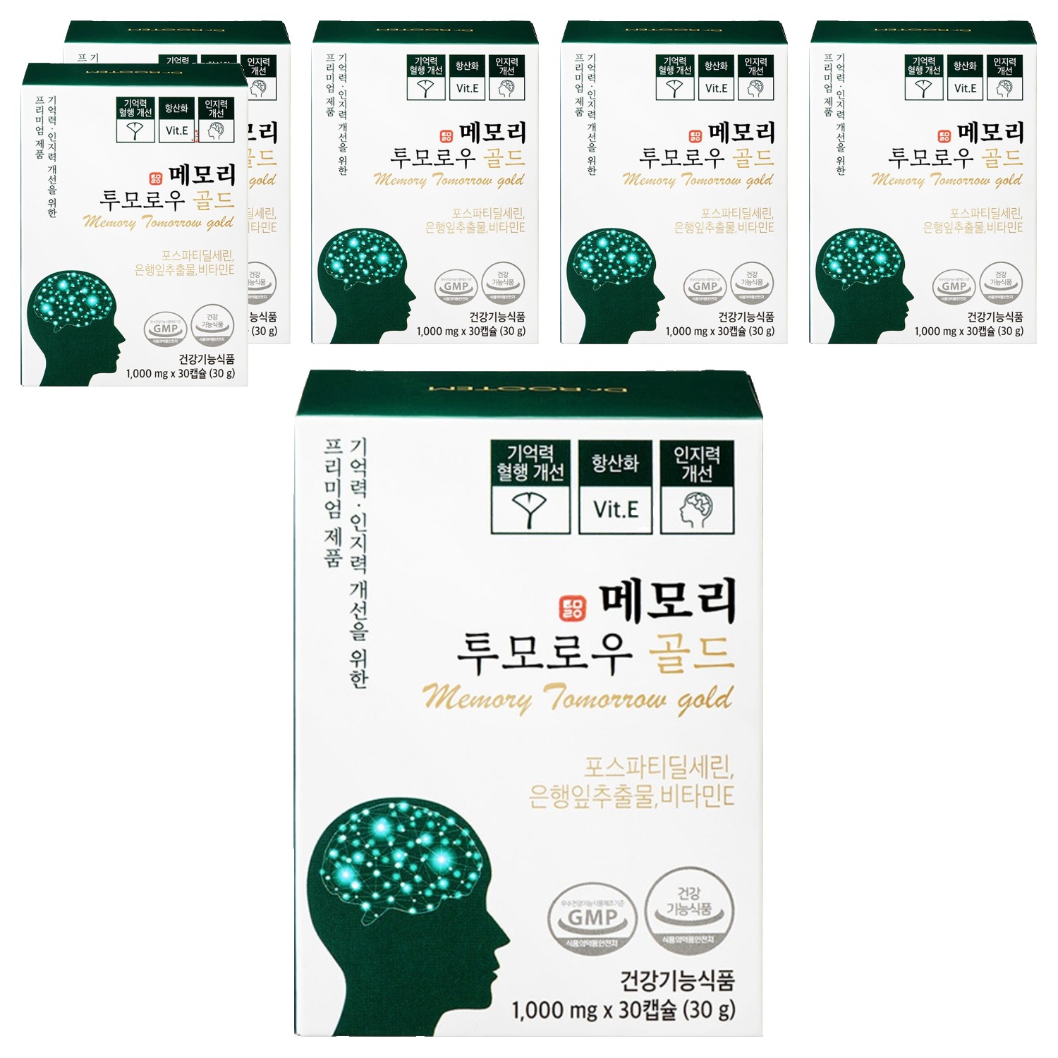 닥터루템 메모리 투모로우 골드 포스파티딜세린 은행잎추출물, 30정, 6개 131,900원