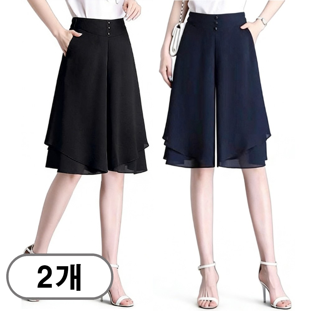 차쿠 1+1 여성 여름 정장 5부 6부 반바지 중년 시원한 쿨 반바지 엄마 치마바지 37,800원