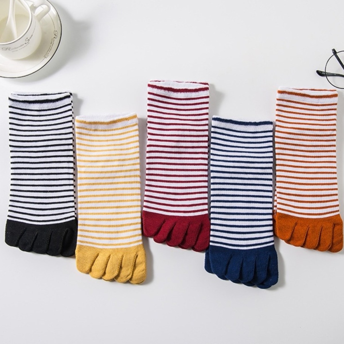여성 발가락 양말 면 사계절 에어로 통기성 패션 중목 데일리 5켤레 12,900원
