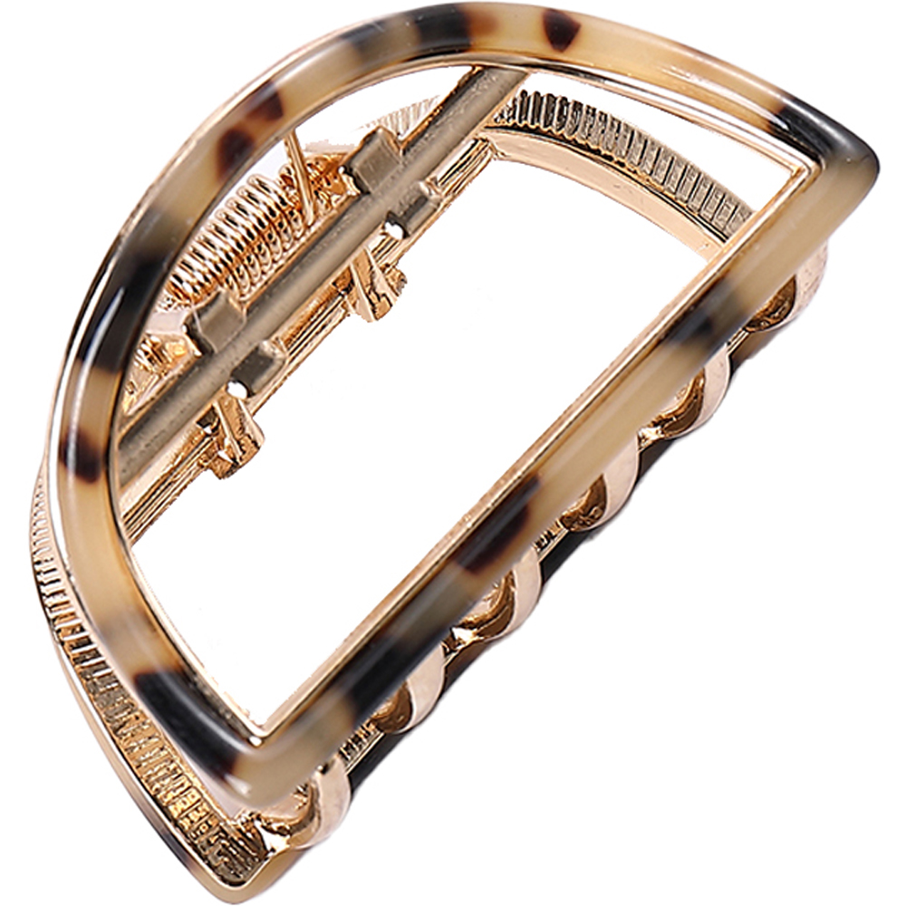 수스다 반달모양 마블링 레오파드 메탈 프레임 반머리 올림머리 집게핀 4,490원