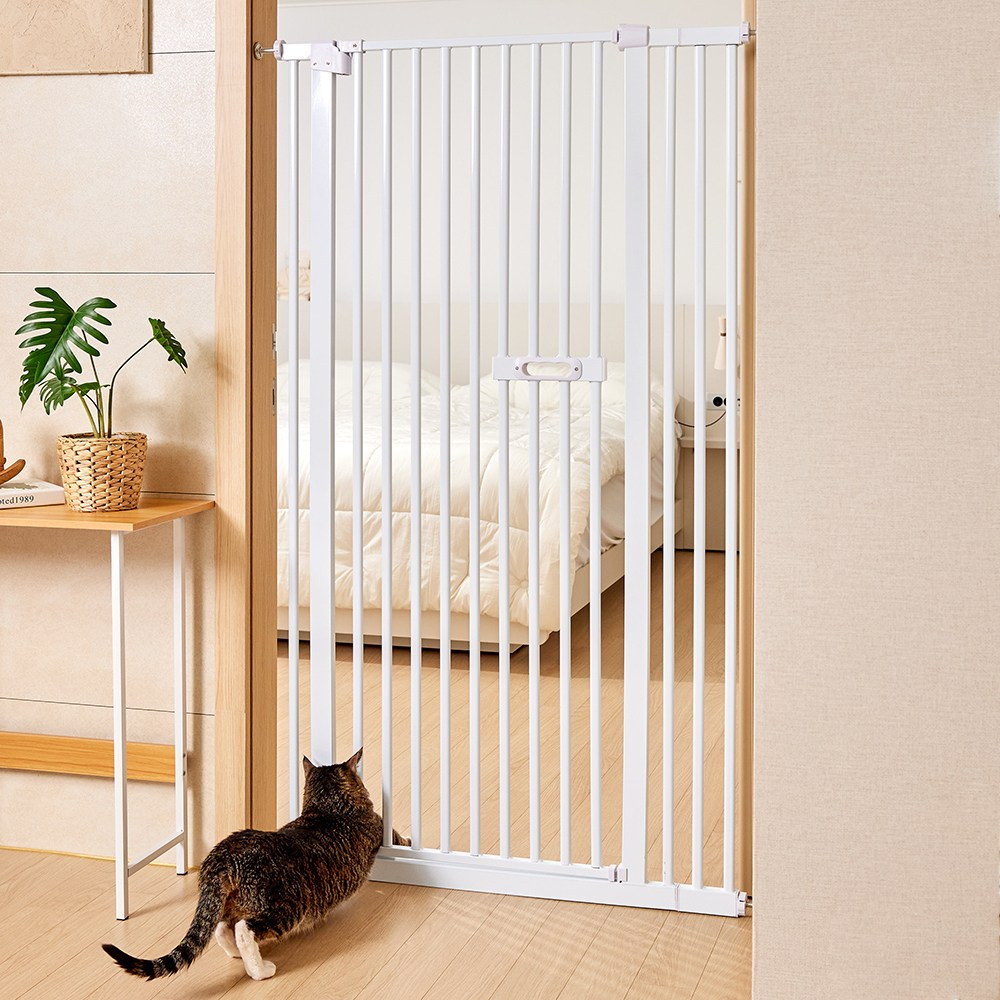 포포캣 고급 반려동물 안전문 150cm 프리미엄 방묘문 고양이 강아지 울타리 펜스 베란다 현관 펫도어, 1개, 화이트 77,900원