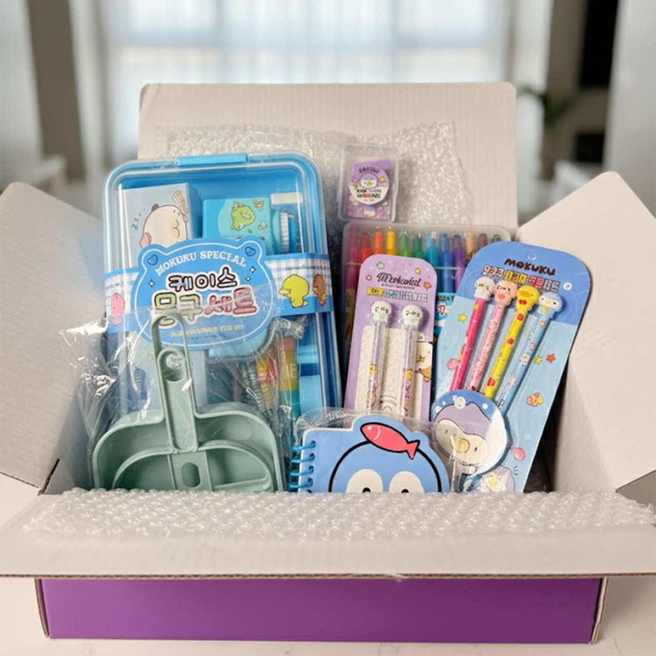 모쿠쿠 프리미엄 문구세트 신학기 새학기 준비물 초등학교 입학 졸업 선물 조카 단체 답례품, 파랑세트 34,900원