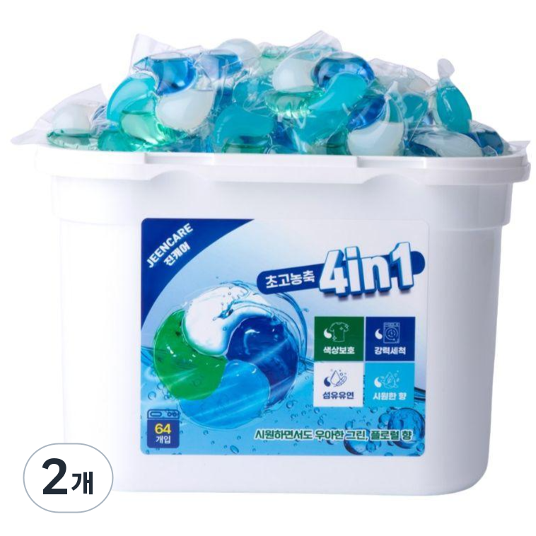 진캐어 올인원 실내건조 초고농축 캡슐 세탁세제 피부무자극 프리미엄 27,100원