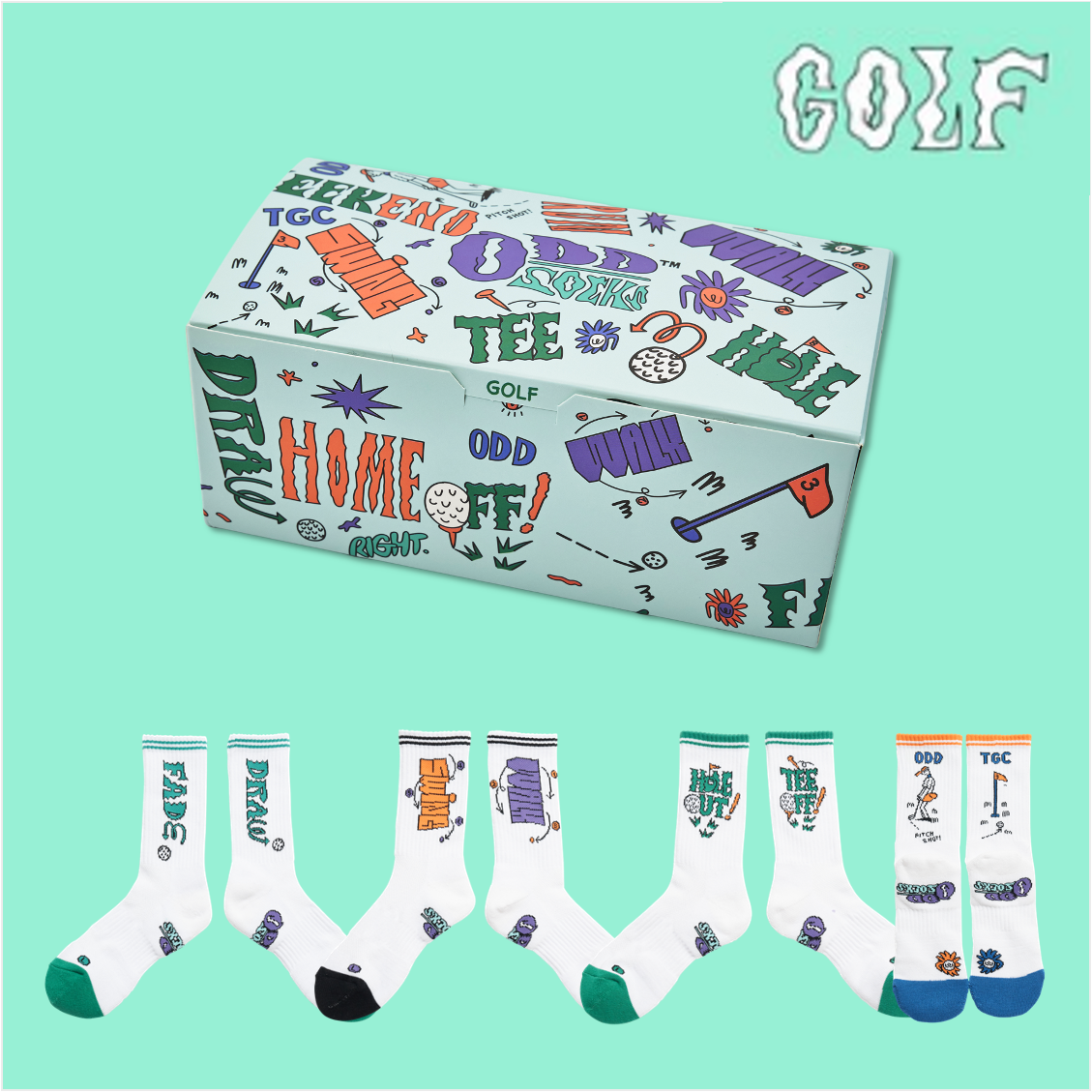 [오드삭스] 4개 선물세트 - 골프 양말 기능성스포츠양말 4켤레 선물용 47,600원