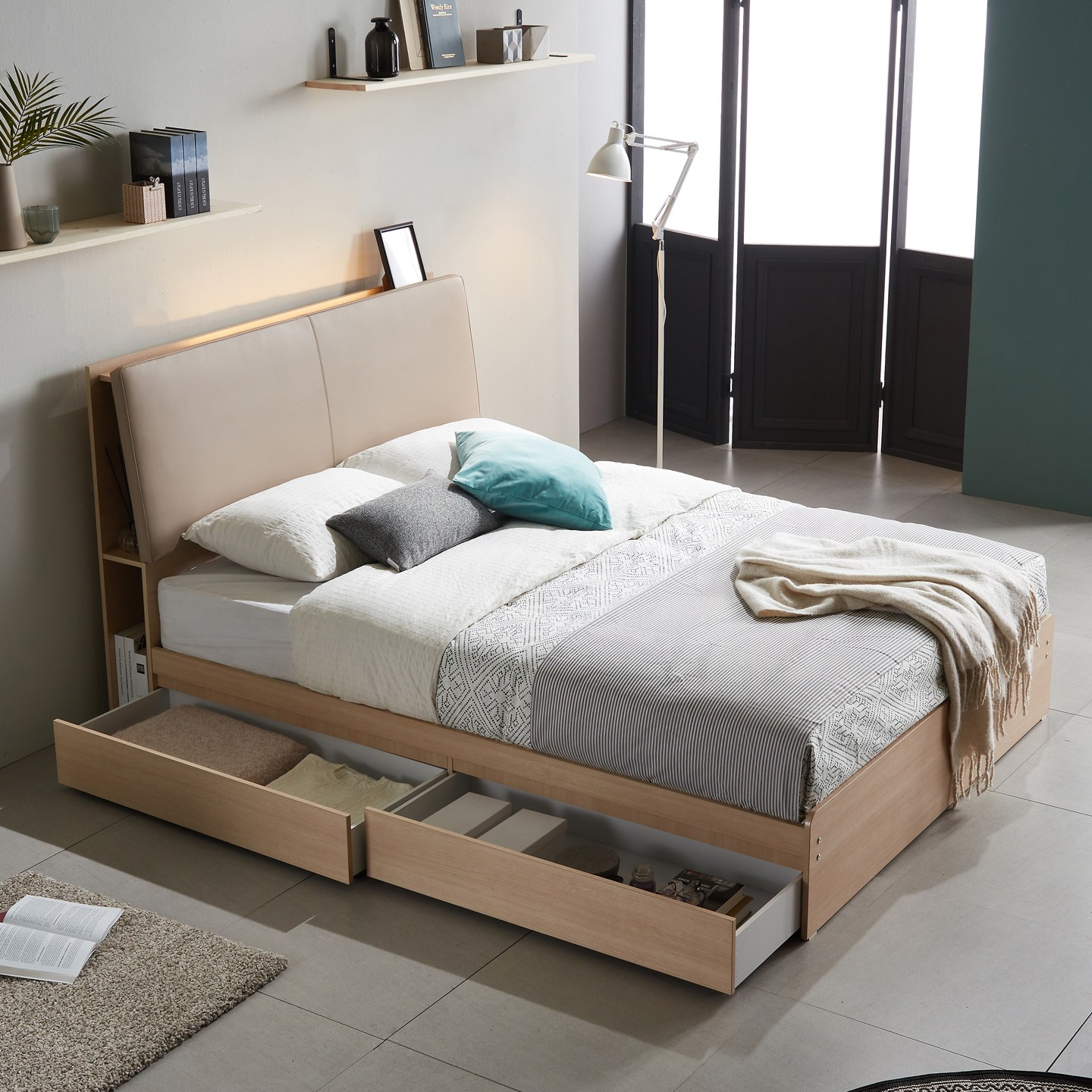 베드리움 듀엣 LED 서랍침대 SS Q 599,000원