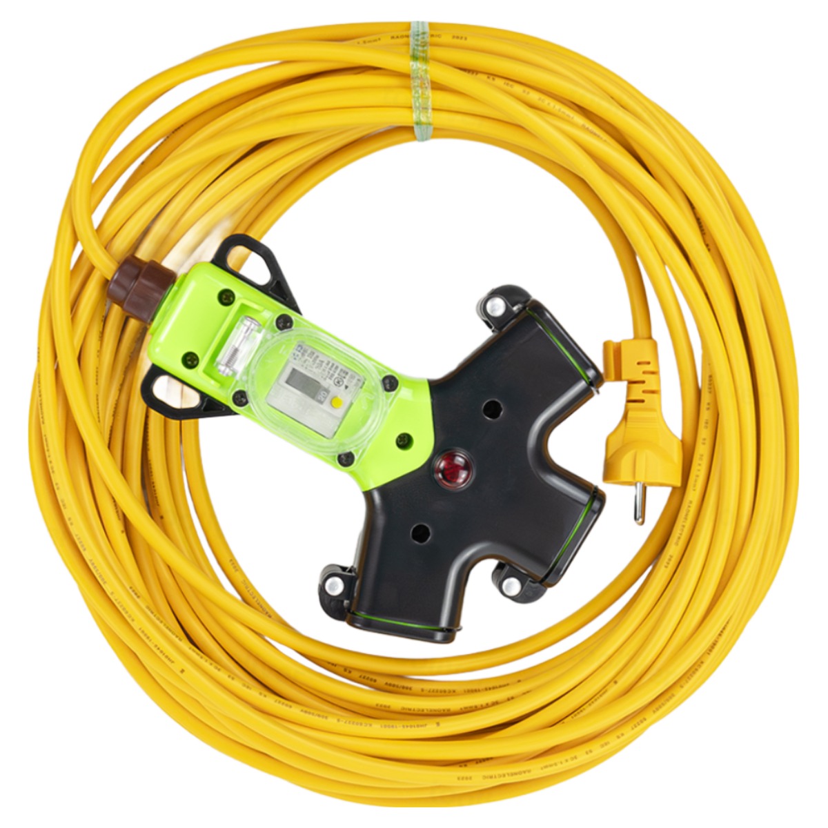 방우 전기 콘센트 3구 산업용 캠핑용 누전차단 멀티탭 작업선, 1개, 20m, 녹색 63,400원