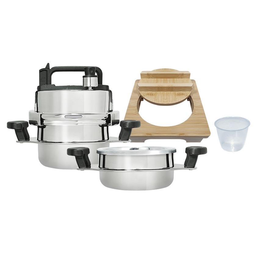 참좋은현상 5분 바로밥 누룽지 가마솥 원터치 304 모든열원 미니압력솥 2인용 + 4인용 콤보세트, 1200ml, 실버, 1세트 118,150원