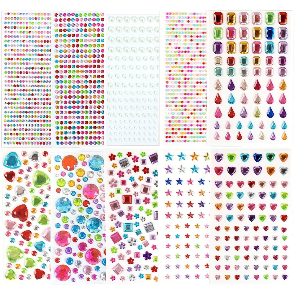 로멀리 큐빅 입체 보석 스티커 10종 세트 5,900원