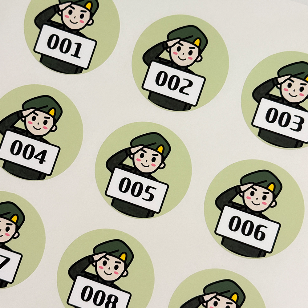 긍정토퍼 곰신 군인스티커 11,000원