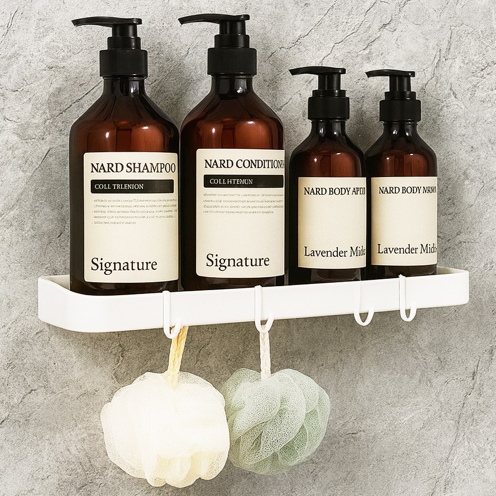 루이자몰 무타공 욕실선반 샴푸 거치대, 1개, 화이트 7,000원