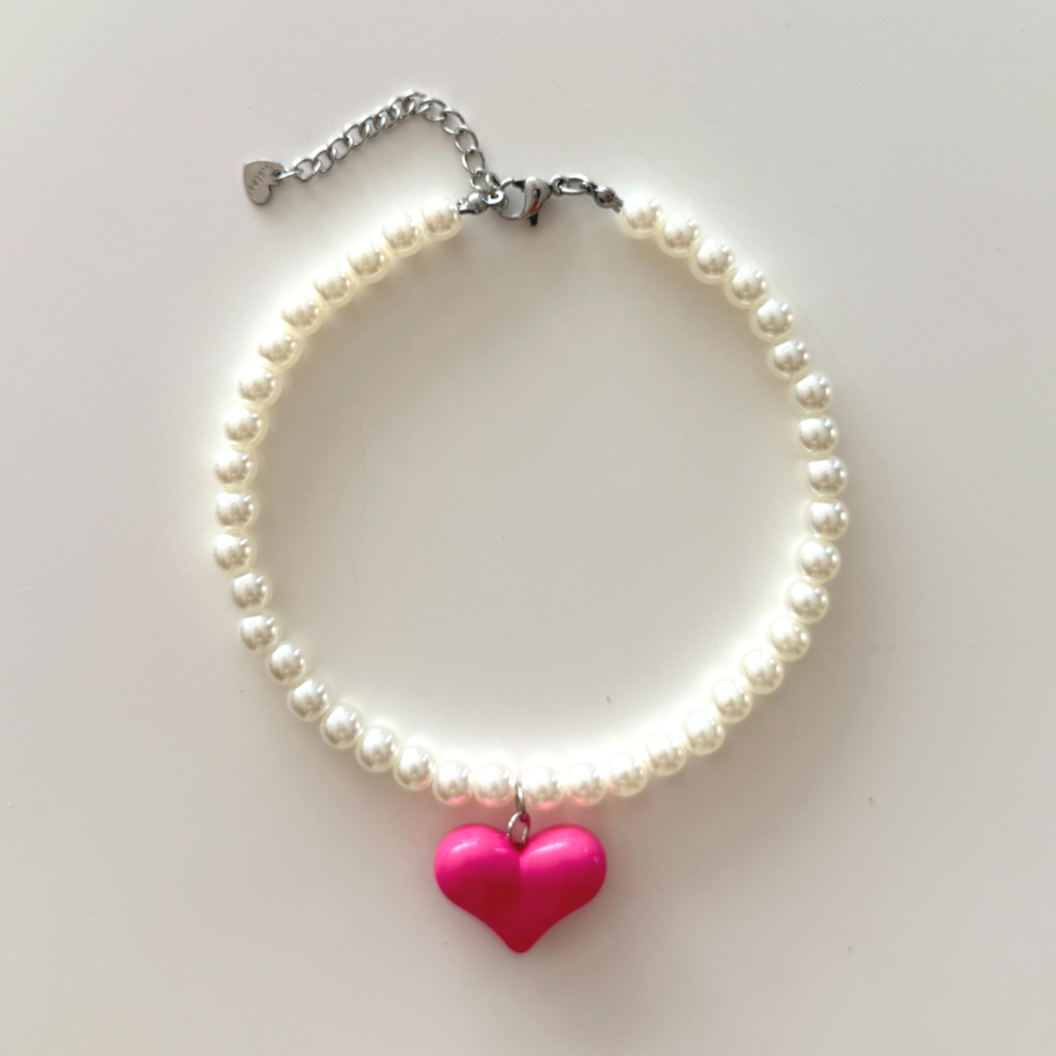 강아지 고양이 진주목걸이 반려견 애완견 목걸이 줄 하트목걸이 6컬러 17,600원