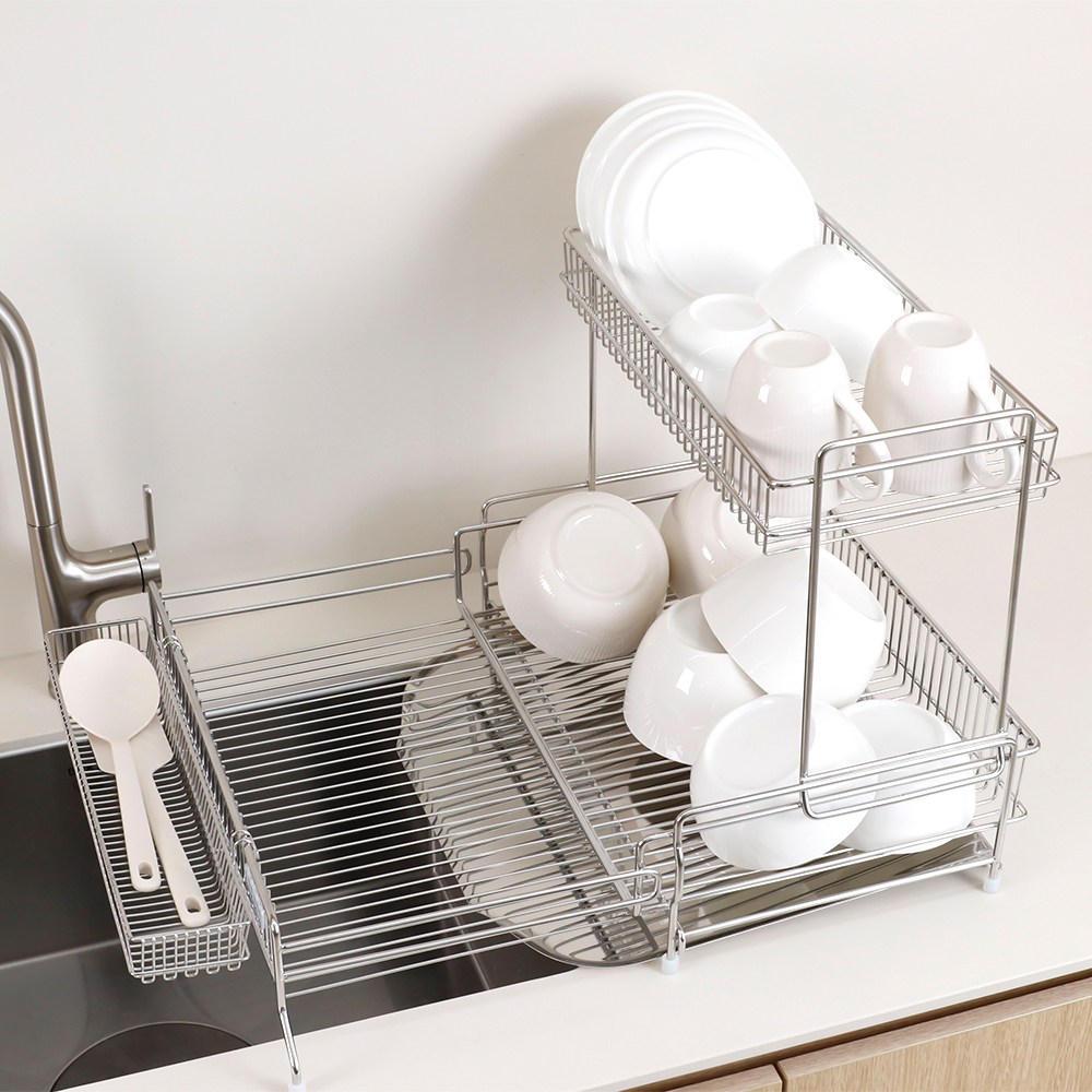 루벨로 올스텐 304 확장형 2단 분리 식기건조대 스텐 싱크대 선반, 루벨로, 1개, 2단 99,000원