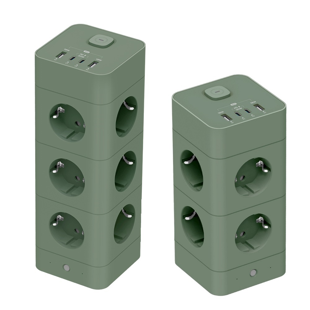 혼카 1+1 에코너 타워형 큐브 멀티탭 4000W 고용량 고속충전 16구 + 12구 USB-A 2개 + C타입 2개 MT09 MT10 118,000원