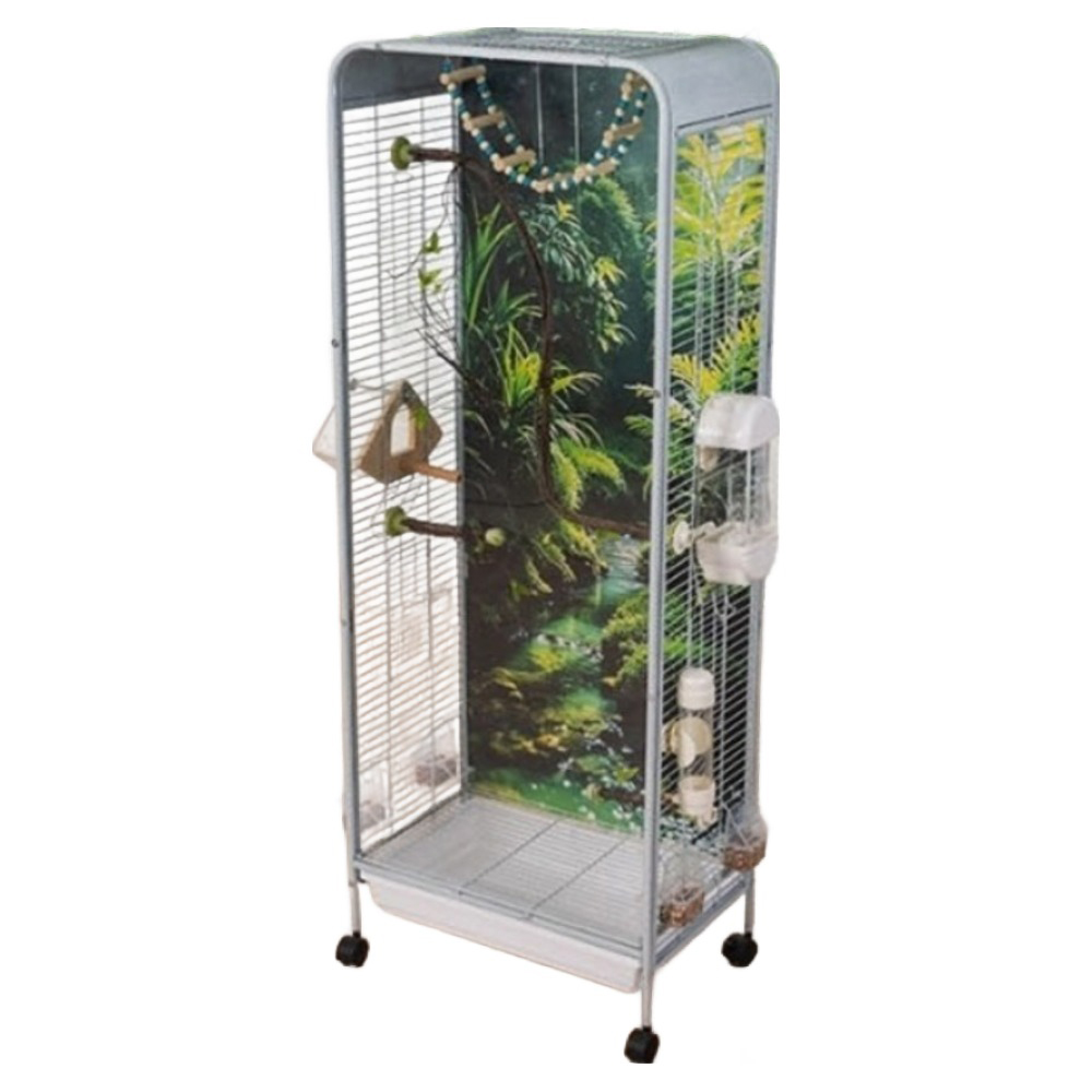 루나벨 조류 전면 아크릴 고급 철제 새장 대형, 그레이, 1개 144,600원