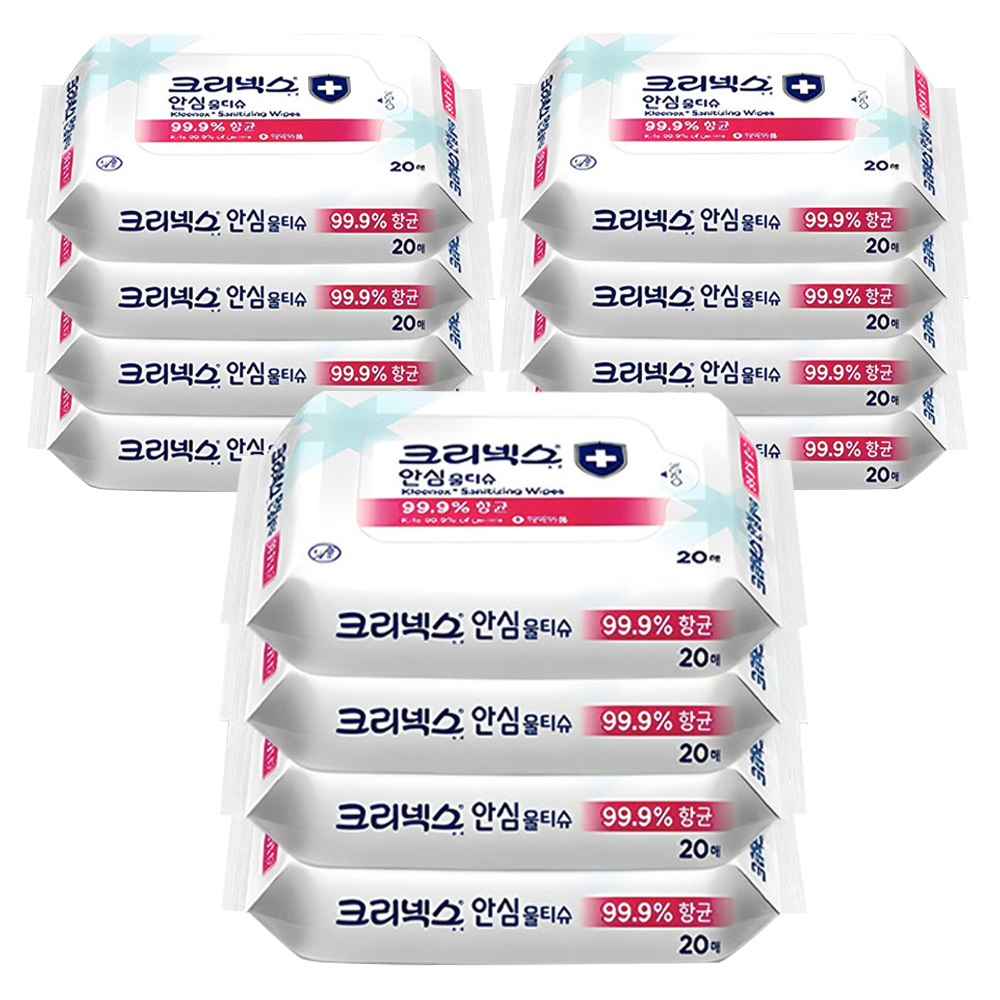 크리넥스 안심 물티슈 휴대용, 20매, 12개 9,210원