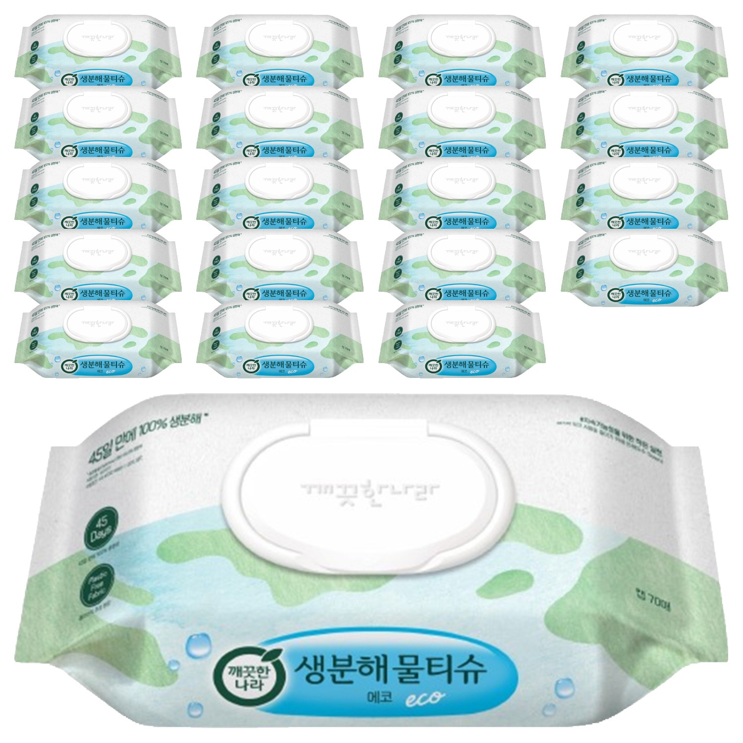 깨끗한나라 생분해 물티슈 에코 캡형, 70개입, 20개 30,420원