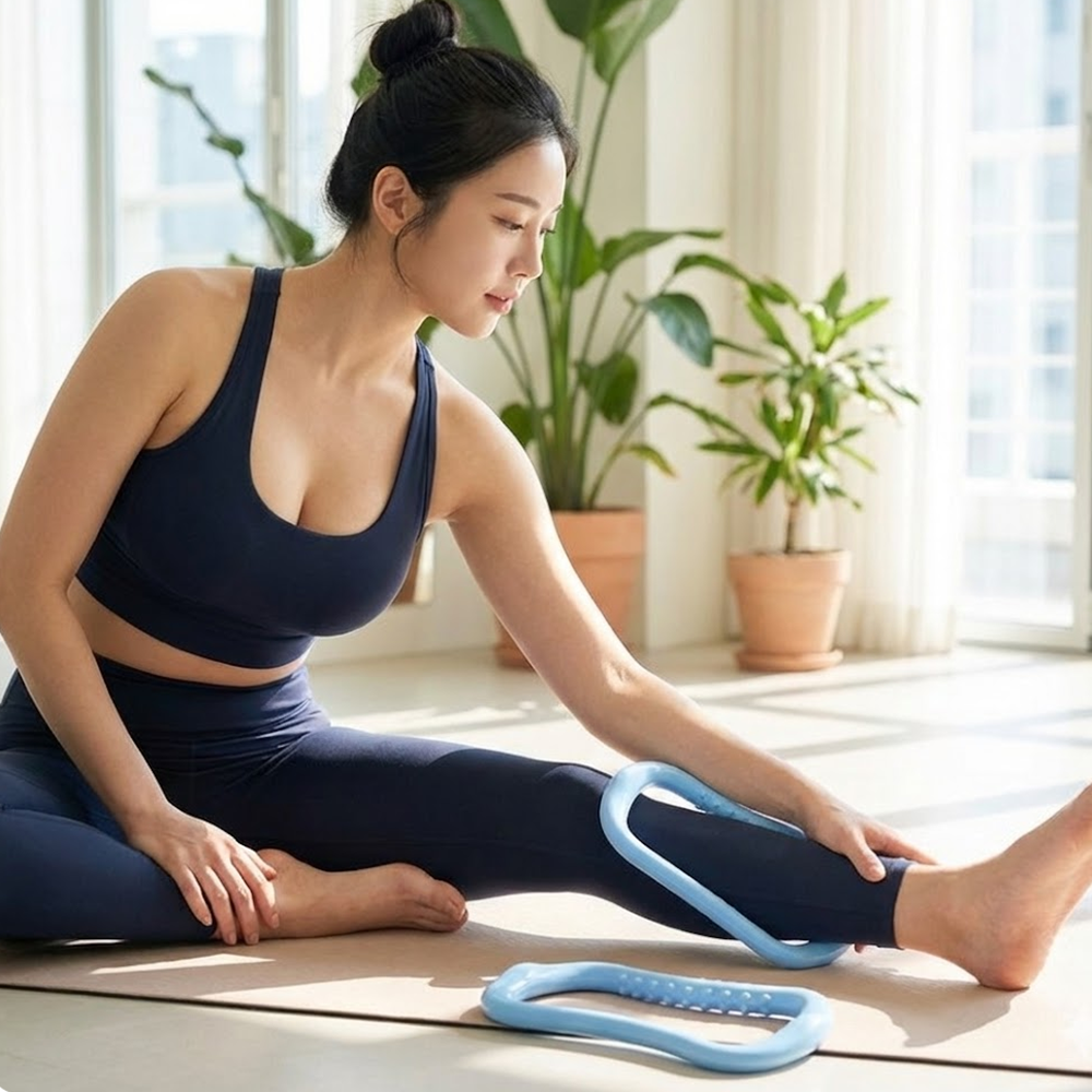 씨엔알비 근육 이완 돌기형 필라테스 요가링, 2개, 스카이블루 9,900원