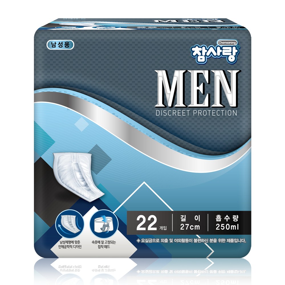 참사랑 맨 패드 남성용 요실금 패드 22px6팩, 6개, 22개입 28,900원