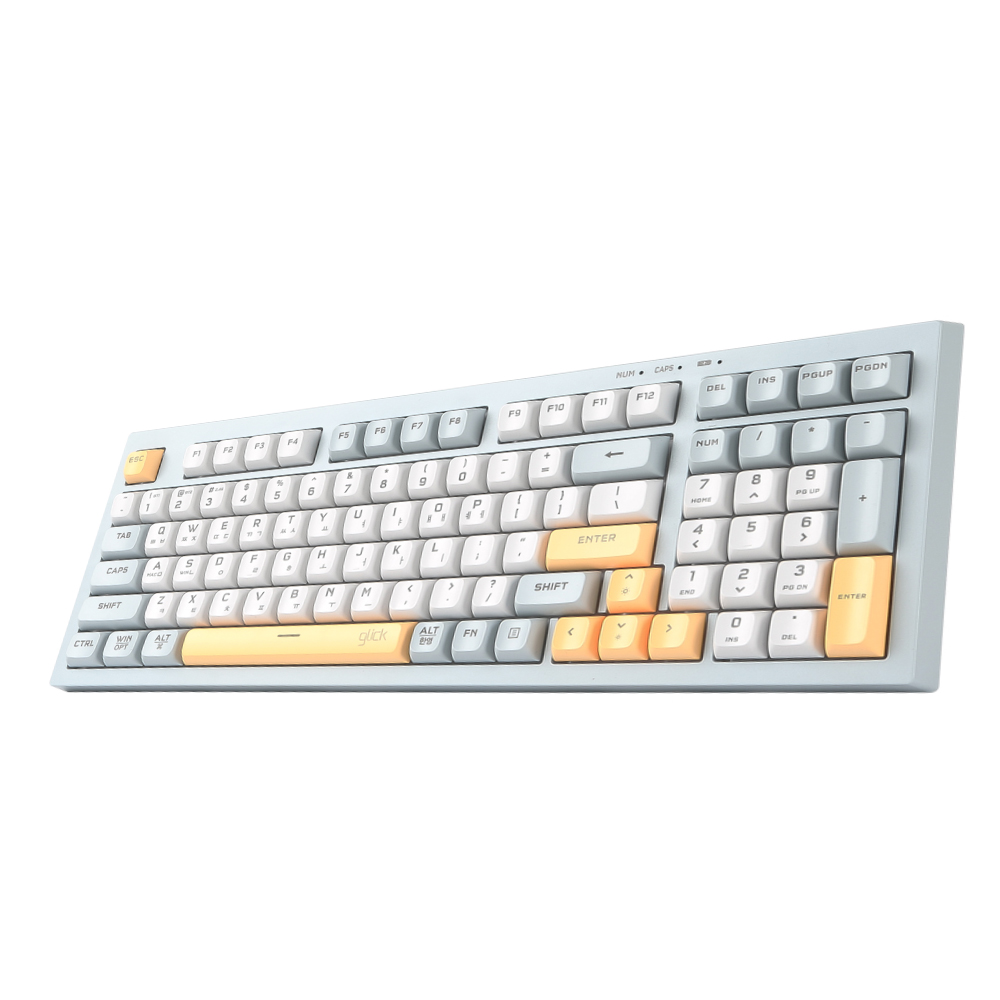 지클릭커 오피스프로 사일런스 M RGB 무소음 방수 무선 98키 블루투스 키보드, Navy Blue RC1, WK50, 제조사축 25,900원