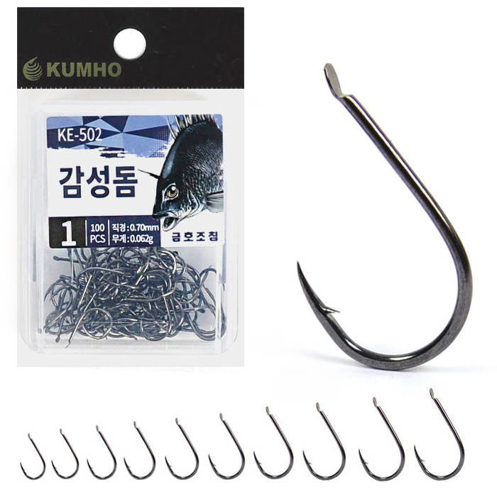 금호조침 KE-502 덕용 감성돔 블랙니켈 바늘 1통 100개입 5,500원