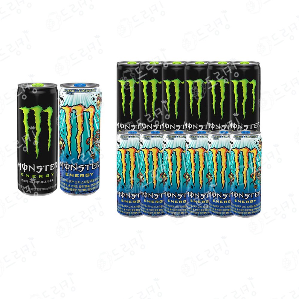 [드링킹] 몬스터 2종 6개씩 (총 12개) 그린+레모네이드 25,000원