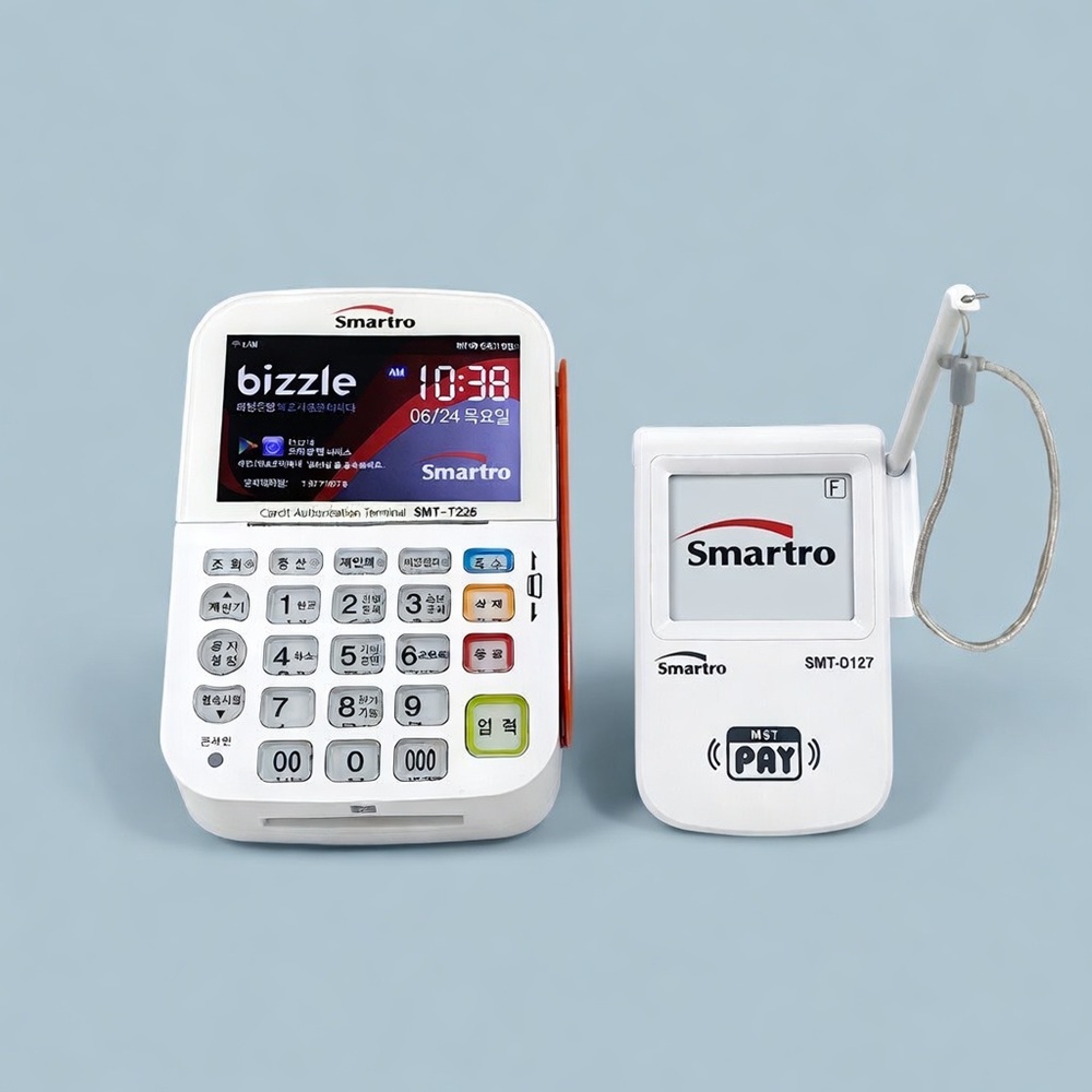 스마트로 무약정 쉬운설치 추가비용 없는 유선 카드단말기 SMT T225, 카드사 가맹 필요, 1개 27,500원