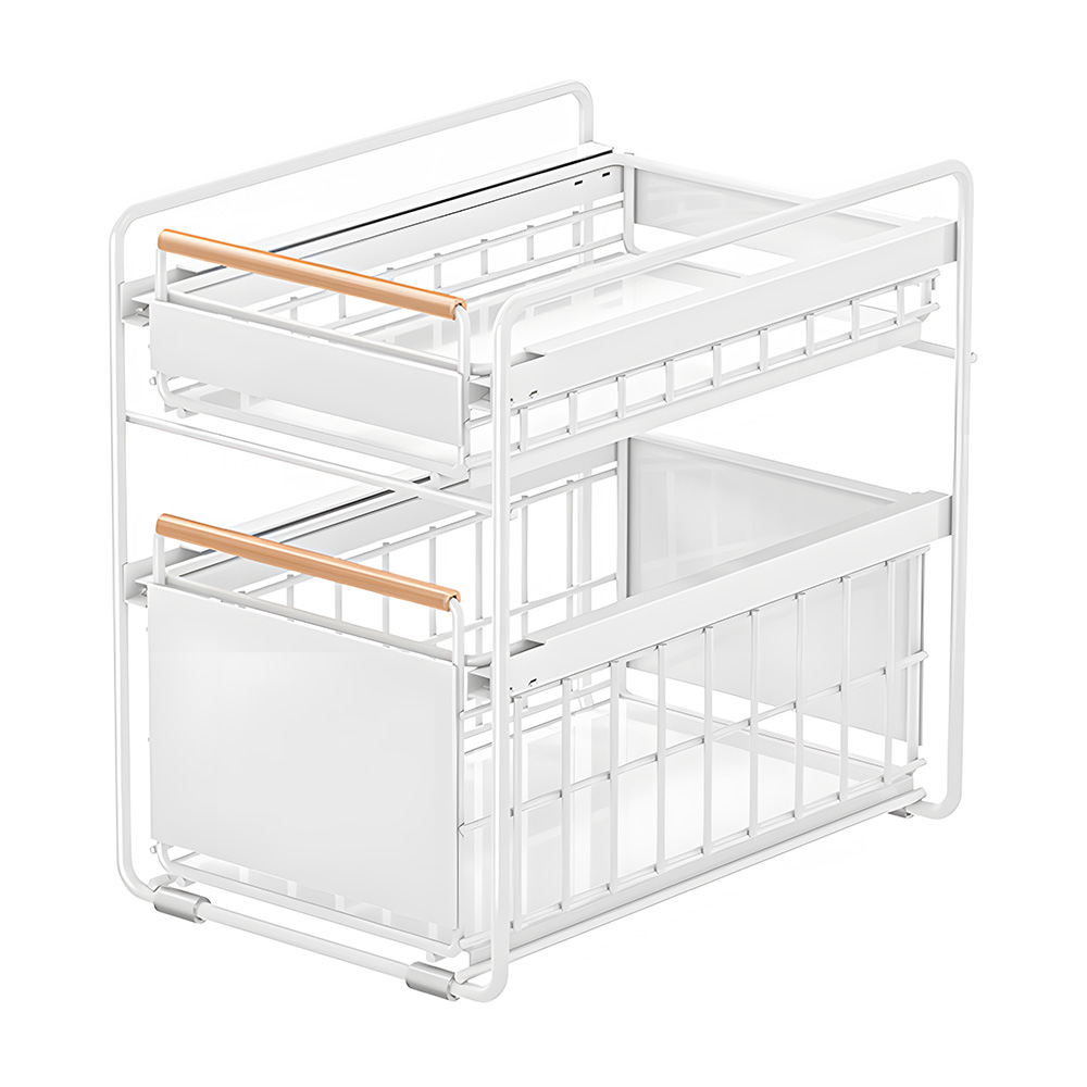 주방 싱크대 수납선반 다용도 정리 선반 철제 슬라이딩 2단, 1개, 화이트 38,400원