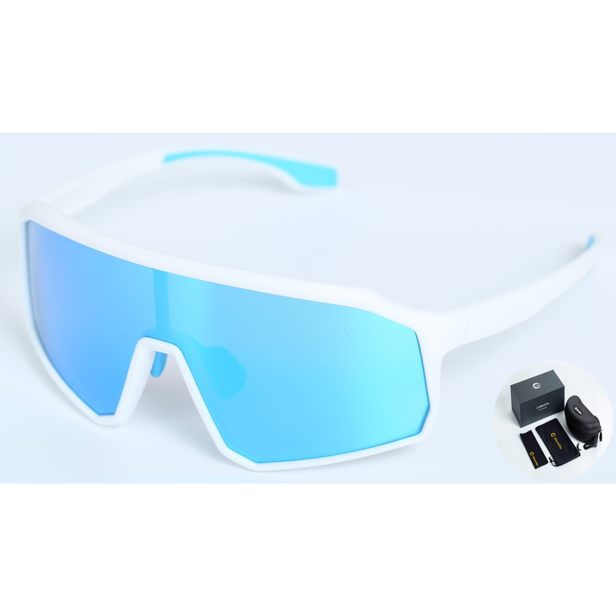 E-MATCHONE 이메치원 어린이 주니어 키즈 스포츠고글 선글라스 KH-01-01, 화이트+블루, 1개 41,100원
