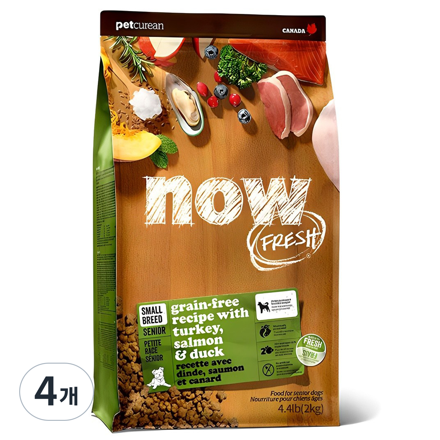 now 시니어 강아지 그레인프리 스몰브리드 건식사료, 칠면조, 2kg, 4개 117,640원